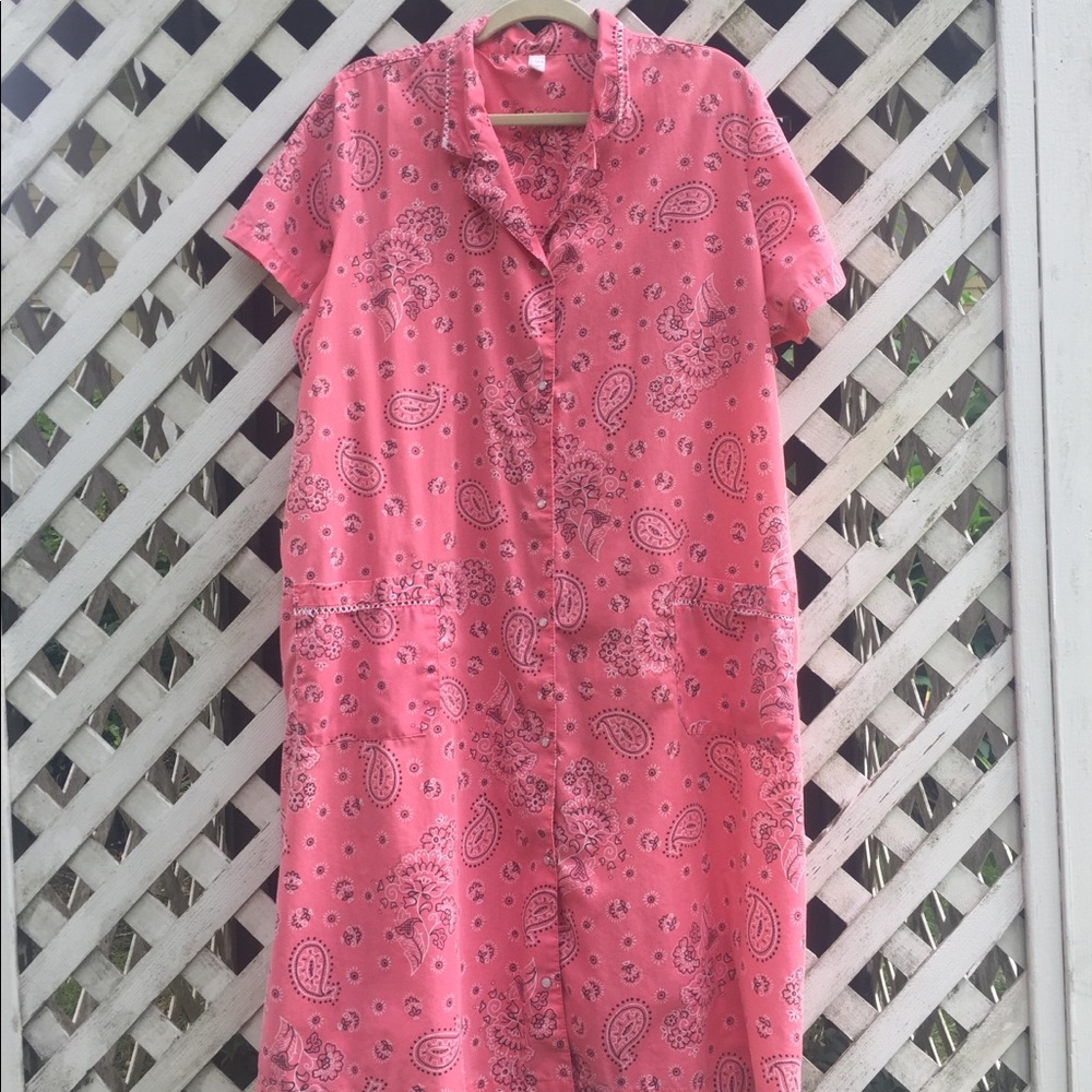 Paisley Button up Shirt Dress